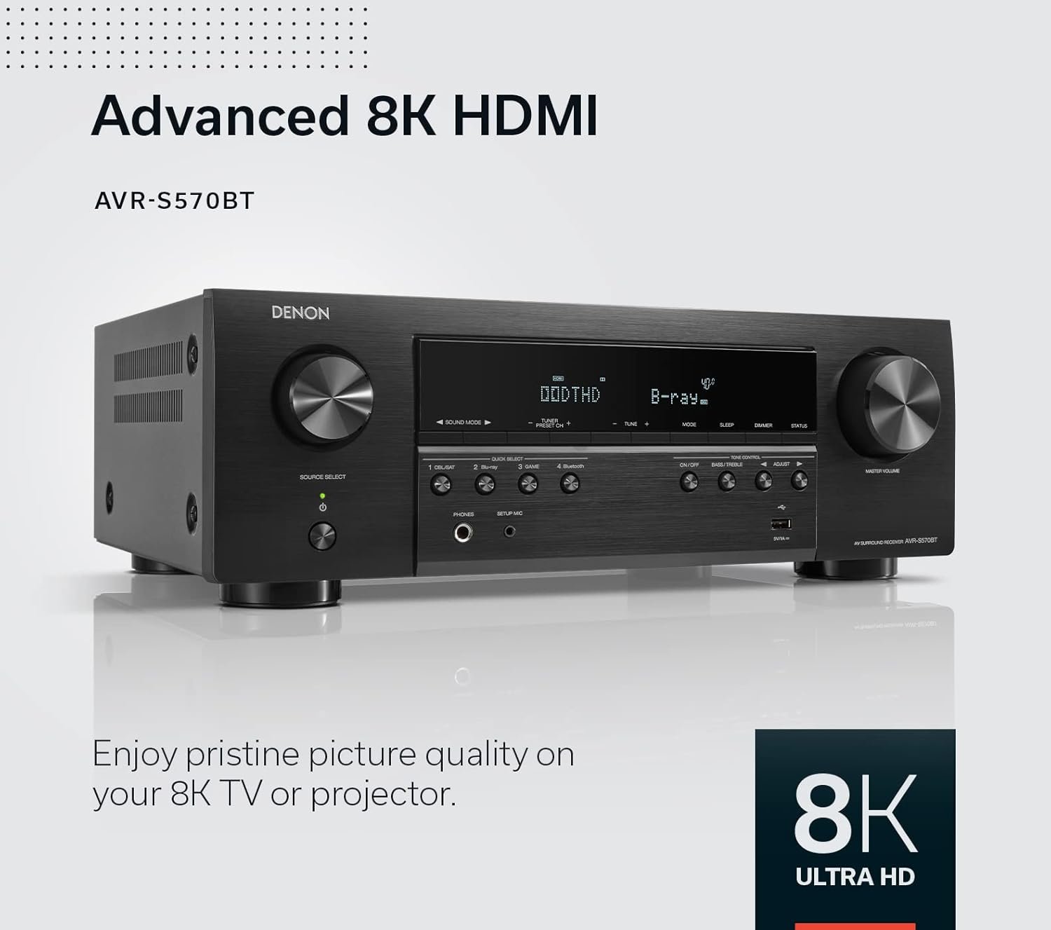 AVRS570BT — Denon AVR-S570BT AV Receiver (5.2 Channel, 8K)