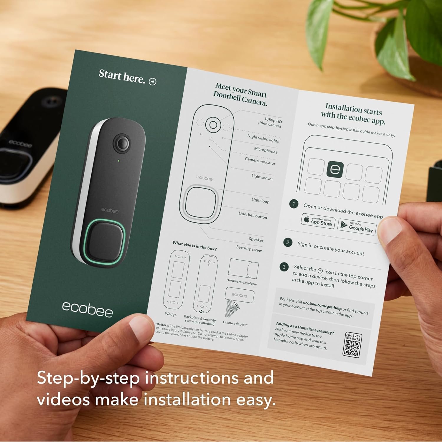 ecobee — Smart Doorbell Camera (Wired) + SmartSensor 2-Pack