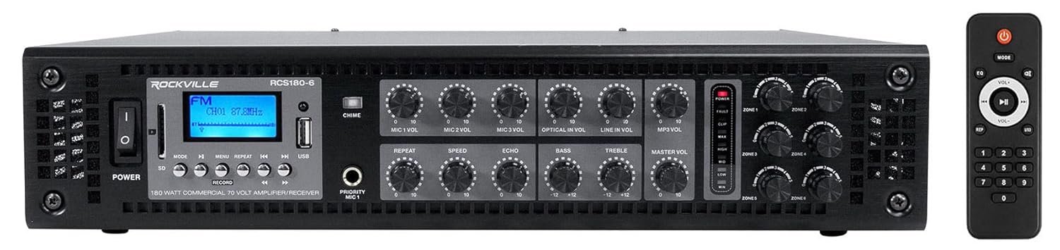 RCS180-6 + CCL6T — 6-Zone Amp with 16x6in Speakers (180W 70V) RCS180-6 + CCL6T — 6-Zone Amp with 16x6in Speakers (180W 70V)