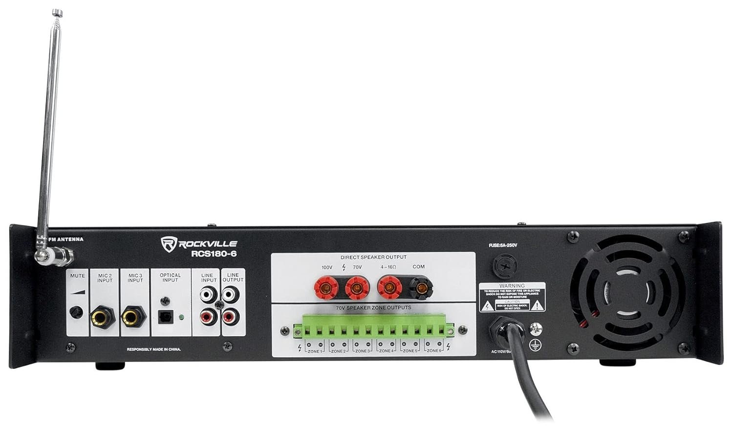 RCS180-6 + CCL6T — 6-Zone Amp with 16x6in Speakers (180W 70V) RCS180-6 + CCL6T — 6-Zone Amp with 16x6in Speakers (180W 70V)