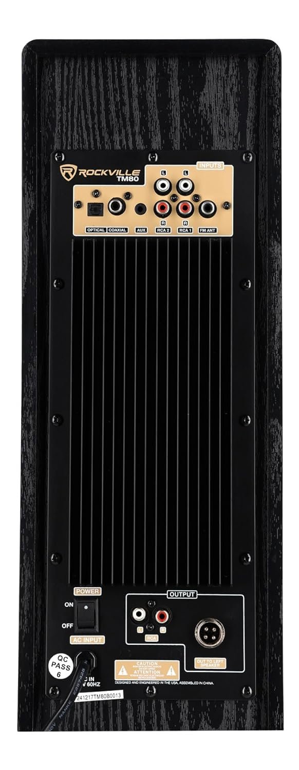 TM80B — Rockville Powered Home Theater Tower Speaker (800W)