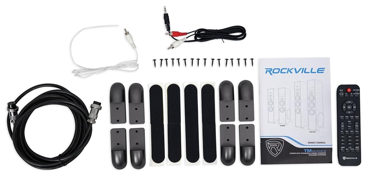 TM80B — Rockville Powered Home Theater Tower Speaker (800W)