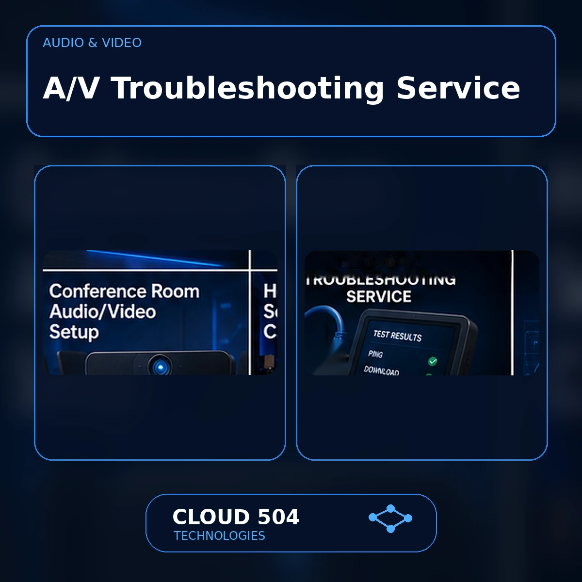 A/V Troubleshooting Service service graphic from Cloud 504 Technologies