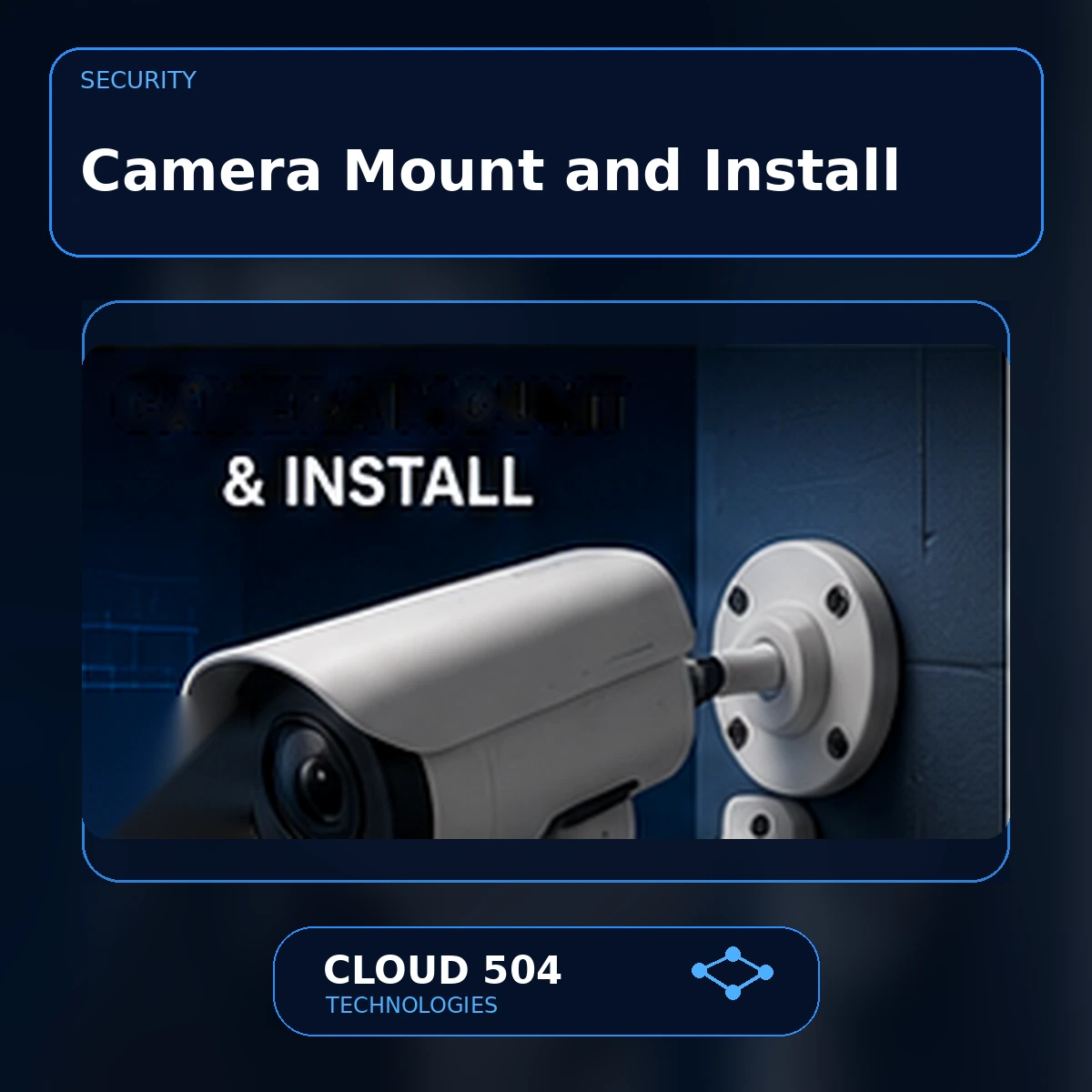 Camera Mount and Install service graphic from Cloud 504 Technologies