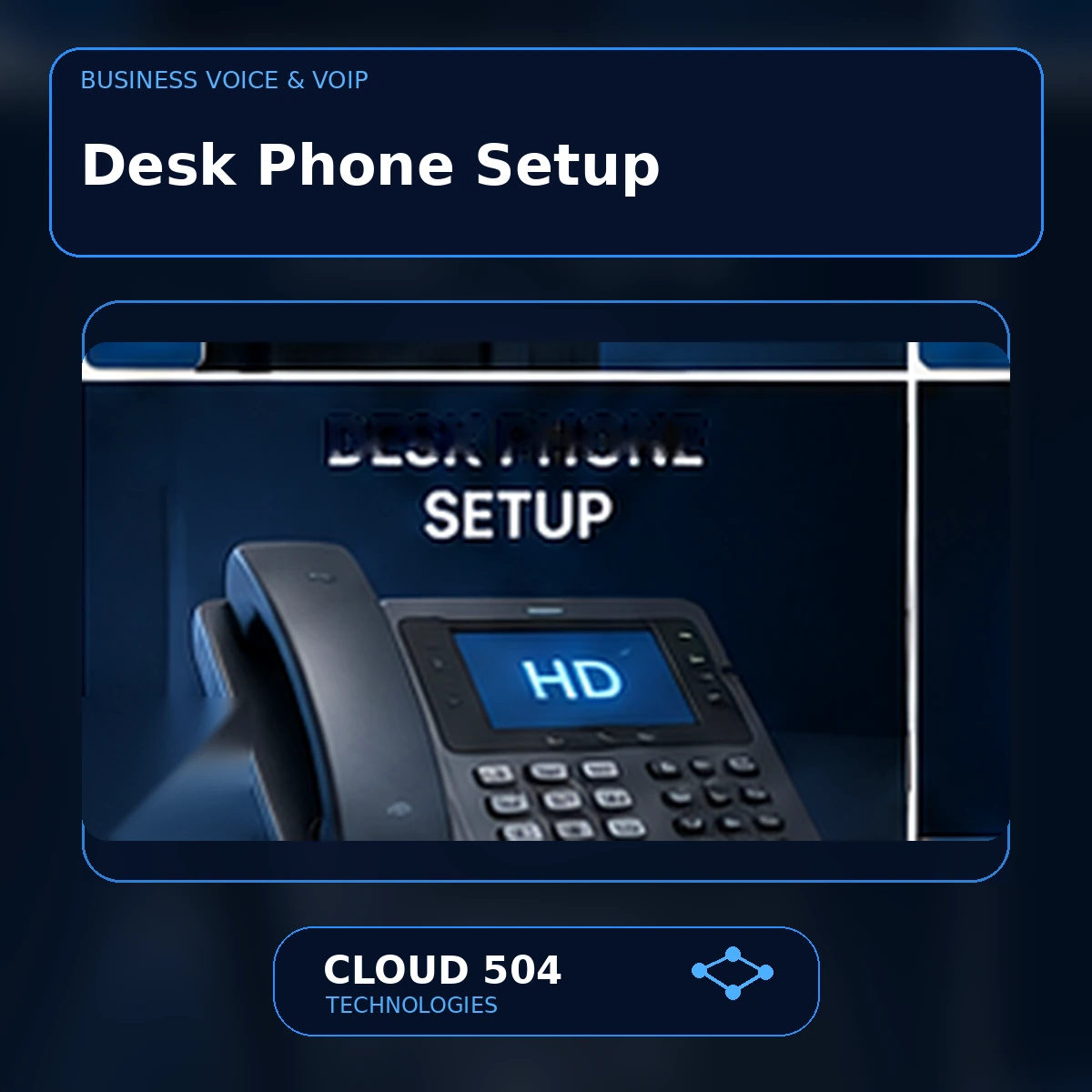 Desk Phone Setup service graphic from Cloud 504 Technologies