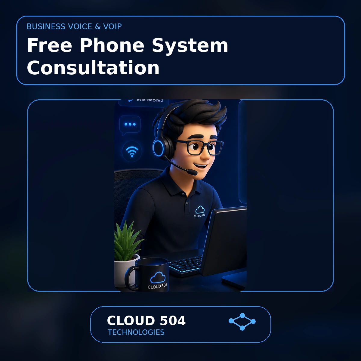 Cloud 504 support agent for free phone system consultation