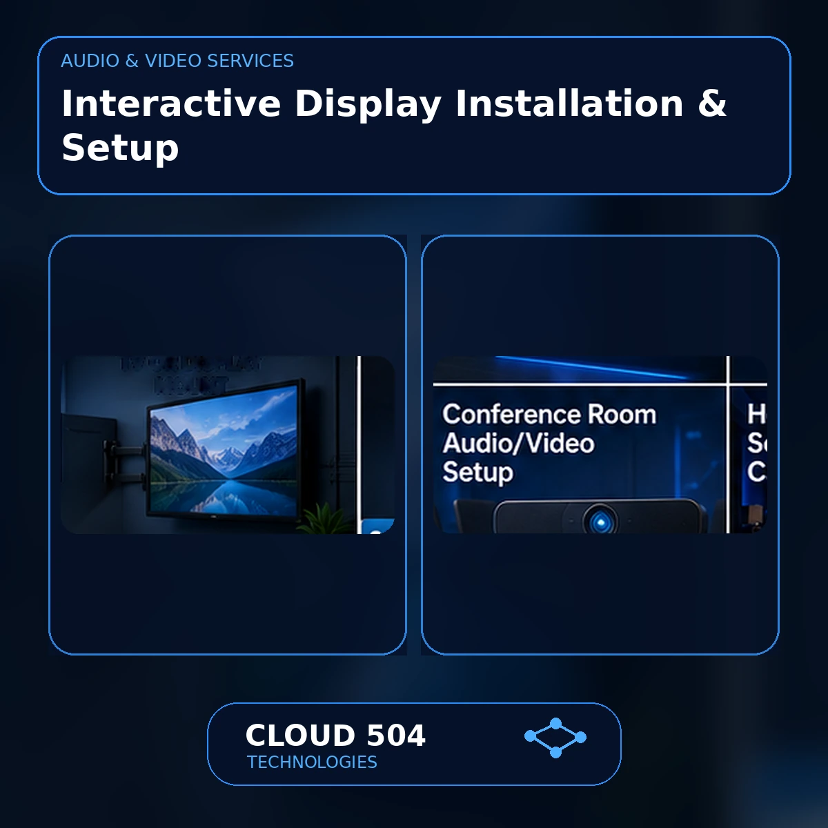 Interactive Display Installation & Setup service graphic from Cloud 504 Technologies