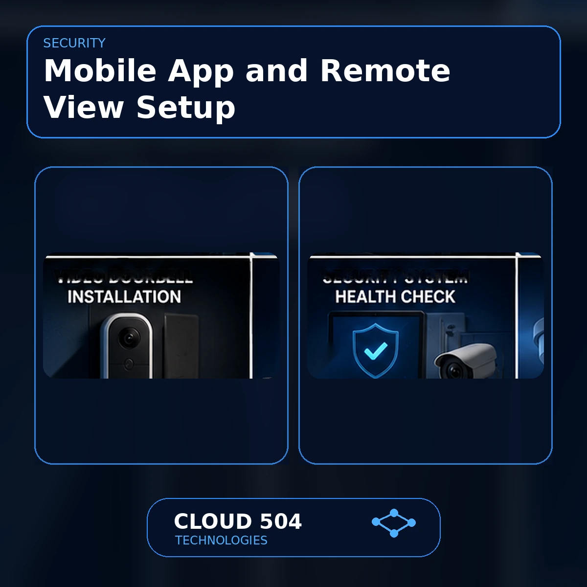 Mobile App and Remote View Setup service graphic from Cloud 504 Technologies