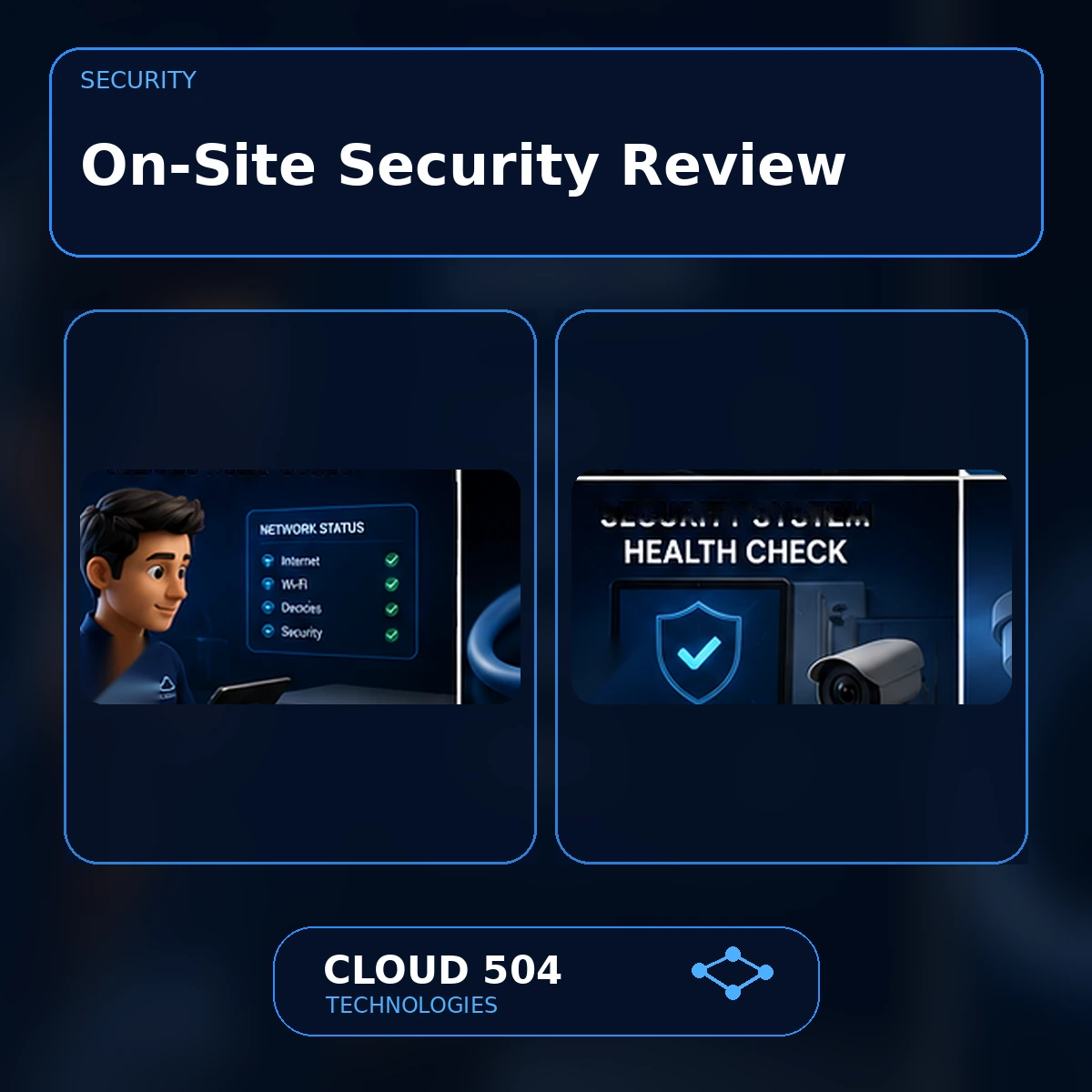 On-Site Security Review service graphic from Cloud 504 Technologies