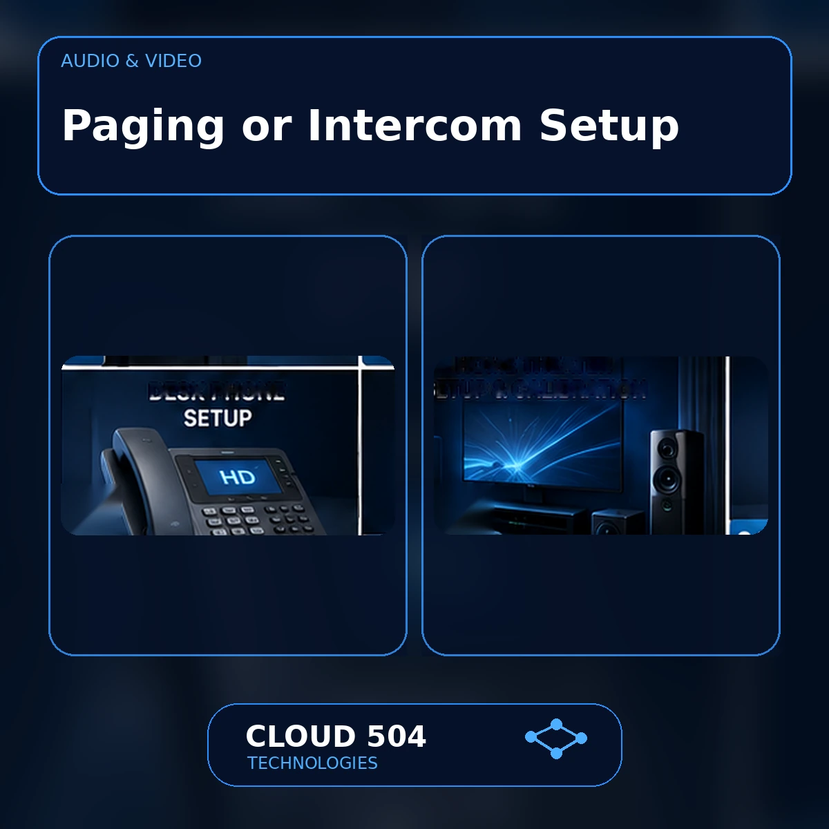Paging or Intercom Setup service graphic from Cloud 504 Technologies