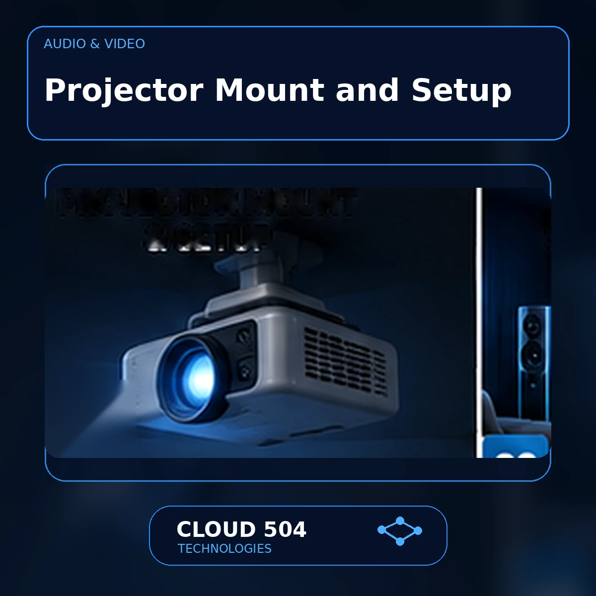 Projector Mount and Setup service graphic from Cloud 504 Technologies