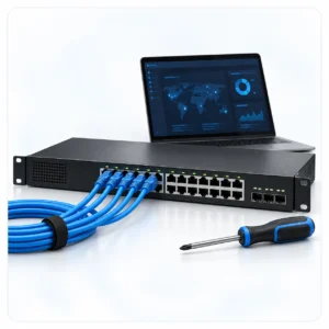 Business network switch and Ethernet cabling